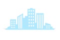 Cityscape silhouette skyscrapers downtown district horizontal real estate realistic 3d icon vector