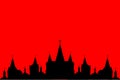 Cityscape silhouette with spires on churches. crosses on the top of cathedral Royalty Free Stock Photo