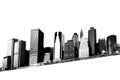 Cityscape - silhouettes of skyscrapers Royalty Free Stock Photo