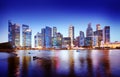 Cityscape Singapore Panoramic Night Concept