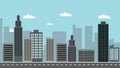 Cityscape with sky background vector illustration Royalty Free Stock Photo
