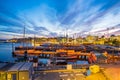 Cityscape and skyline of Oslo city in Norway at night