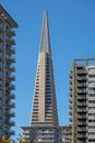 Cityscape with skyscrapers and Transamerica Pyramid on a sunny day in San Francisco