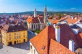Cityscape of Sopron, an old Hungarian town. View from the Fire Tower. Royalty Free Stock Photo