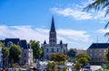 Cityscape with St Laud`s Church in Angers, France