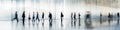 Business team people professional businessmen businesswoman standing walking motion blurred office corporate group