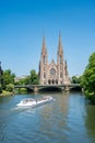 Cityscape of Strasbourg and the Reformed Church Saint Paul. France, Europe Royalty Free Stock Photo