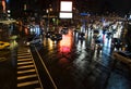 Cityscape of a street corner in Taipei. Royalty Free Stock Photo