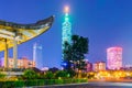 Cityscape of Taipei 101 and Sun Yat-Sen memorial hall Royalty Free Stock Photo