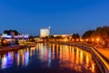 Cityscape of Tartu at night. Royalty Free Stock Photo