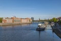 Cityscape with Teerhof on the left at river Weser