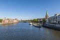 Cityscape with Teerhof on the left at river Weser