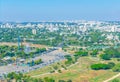 Cityscape of Tel Aviv viewed from TLV Balloon flying over Hayarkon park, Israel Royalty Free Stock Photo