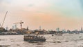 Cityscape of thai river in the morning