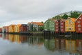 Cityscape of Timber historic buildings Trondheim Norway