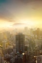 cityscape of tokyo city skyline in Aerial view with skyscraper, modern busainess office building with blue sky background in Tokyo Royalty Free Stock Photo