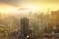 cityscape of tokyo city skyline in Aerial view with skyscraper, modern busainess office building with blue sky background in Tokyo Royalty Free Stock Photo