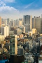 cityscape of tokyo city skyline in Aerial view with skyscraper, modern business office building with blue sky background in Tokyo Royalty Free Stock Photo