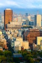 cityscape of tokyo city skyline in Aerial view with skyscraper, modern business office building with blue sky background in Tokyo Royalty Free Stock Photo