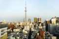 Cityscape with Tokyo Skytree, viewed from above, in Asakusa, Tokyo, Japan