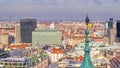 Top view of the city of Vienna from the south tower of St. Stephen`s Cathedral, Austria Royalty Free Stock Photo