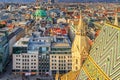 Cityscape - top view of the city of Vienna from the south tower of St. Stephen`s Cathedral
