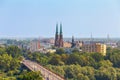 Cityscape - top view of the Silesian-Dabrowa Bridge in center of Warsaw Royalty Free Stock Photo