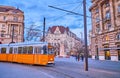 The cityscape with tram, Budapest, Hungary