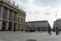 Cityscape of Turin, Italy - Castello Square with Palazzo Madama, March 2018 Royalty Free Stock Photo