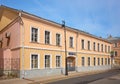 Cityscape, uninhabited house with arch-gate in the 2 Kadashevsky Pereulok, 1917 built, landmark, Moscow