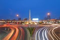 Cityscape of Victory monument at twilight in Bangkok Thailand Royalty Free Stock Photo