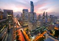 Cityscape view of Bangkok modern office business buildings