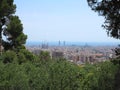 Cityscape view of Barcelona from Park Guell in a summer day, Spa Royalty Free Stock Photo