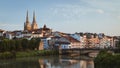 Bayonne, France cityscape view with Cathedral and Nive river Royalty Free Stock Photo