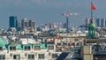 Cityscape view on the beautiful buildings timelapse from gallery lafayette terrace in Paris