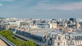 Cityscape view on the beautiful buildings timelapse from gallery lafayette terrace in Paris