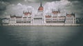 Cityscape view of Budapest city in the evening, the Hungarian parliament building and along Danube river, Hungary. Great scenic Royalty Free Stock Photo