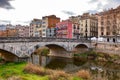 Cityscape view and buildings around the River Onyar in Girona, Spain Royalty Free Stock Photo