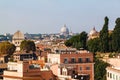 Cityscape view of central Rome taken from St Peter Basilica Royalty Free Stock Photo