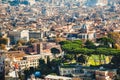 Cityscape view of central Rome taken from St Peter Basilica Royalty Free Stock Photo