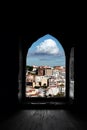 Cityscape, View of the city from the window of the old castle in Lisbon, Portugal Royalty Free Stock Photo