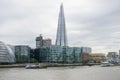 Cityscape across River Thames in London, The Shard, and City Hall