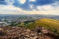 Cityscape view of Edinburgh from Arthur`s Seat, Scotland, United Royalty Free Stock Photo