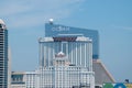 Cityscape view of four of the large casino hotels located on the boardwalk in Atlantic City Royalty Free Stock Photo