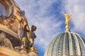 Cityscape - view of the glass dome of the main building of the Dresden Academy of Fine Arts, Dresden