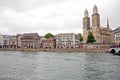 Cityscape View of Grossmunster Church in Zurich, Switzerland