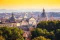 Cityscape view of historic center of Rome, Italy from the Gianicolo hill during summer sunny day Royalty Free Stock Photo