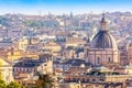 Cityscape view of historic center of Rome, Italy from the Gianicolo hill during summer sunny day Royalty Free Stock Photo