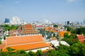 Cityscape view, the image showing the Wat Saket view which is photo was taken from the top of the Golden Mount a Royal Thai Temple Royalty Free Stock Photo