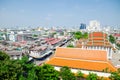 Cityscape view, the image showing the Wat Saket view which is photo was taken from the top of the Golden Mount a Royal Thai Temple Royalty Free Stock Photo